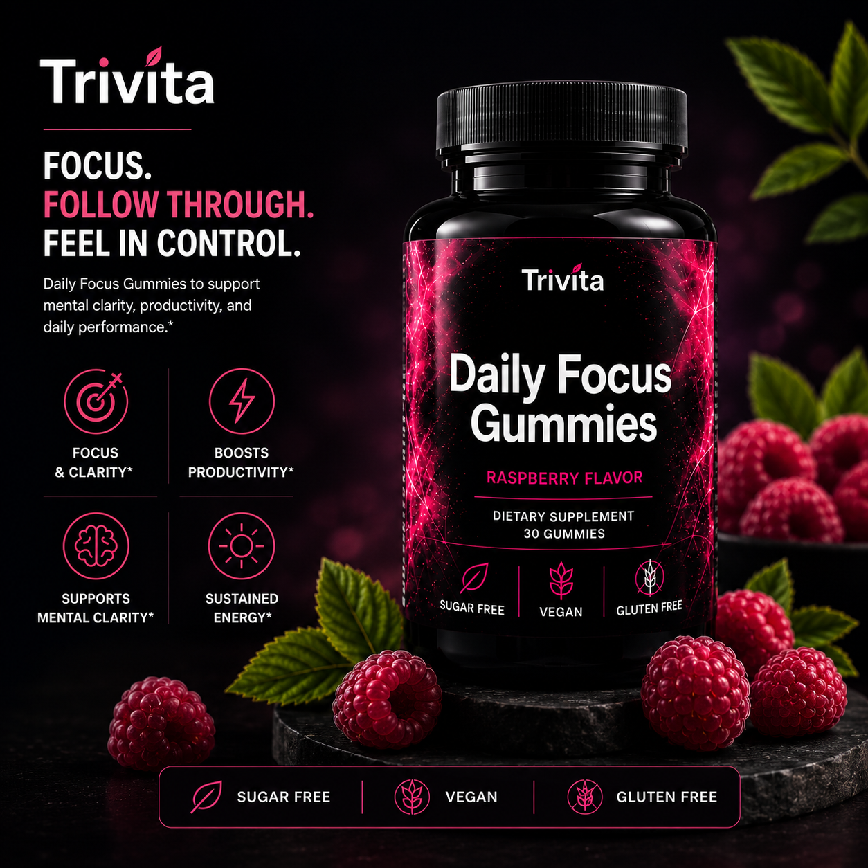Trivita® 3-in-1 Focus & Wellness Gummies